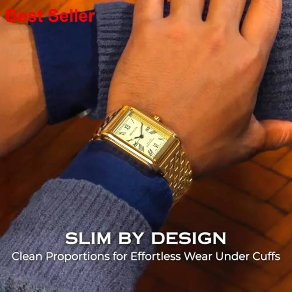 Solid Stainless Steel Bracelet Dress Watch, Japanese Quartz, Water Resistant